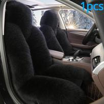 1vnt avikailio kailio automobilio užvalkalas Universalus vilnos automobilio pagalvėlė priekinė automobilio sėdynės užvalkalas Automobilio priedai Automobilio modelio automobilio interjeras Kalėdinė dovana Seat cushion sets of juoda