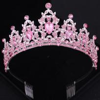 Barokinė krištolinė karūna-diadema moterims vakarėliui, kalnų krištolo išleistuvių tiara, vestuvių plaukų aksesuarai, papuošalai, tiaros ir karūnos white