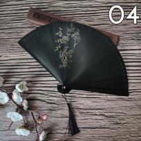 Klasikinio japoniško stiliaus bambukinis vėduoklis Klasikinis tuščiaviduris moteriškas sulankstomas rankinis vėduoklis Vintažinio stiliaus meno amato dovana Namų dekoro ornamentai gray