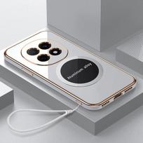 Xiaomi Redmi Note 14 Pro+ dėklas Redmi Note 14 Pro telefono dėklas Magnetinis pritraukimas Dengtas smūgiams atsparus silikoninis galinis dangtelis Case & Strap&Redmi Note 14 Pro+ 5G (Global)