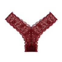 Seksualios didelio dydžio kelnaitės Bikini Nėriniai Sportinės T-formos Kelnaitės Kvėpuojančios Lengvos Besiūlės Moteriškos Kelnaitės 3XL bordinė