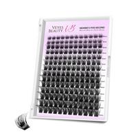 VeyesBeauty Siren blakstienų kuokeliai Klijų-Sandariklio technologija Vandens išbandytas tvirtumas Lengvas grožis 168 kuokeliai 8-16mm LASH TRAY juoda