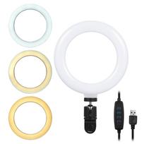 6'' Ring Light for Laptop Computer Clip Video Fill Light Conference Ring Beauty Live Light for Meetings Makeup Selfie Tiktok beige