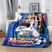 Anime Captain Tsubasa Futbolo Animacinis Pledas, Minkštas Mesti Pledas Namams Miegamajam Lovai Sofai Piknikui Kelionei Biurui Dangalas Vaikui 75x90cm