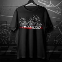 20092021 Modeliai Britų Tiger Sport 1050 Motociklo Marškinėliai 100% Medvilnė Apvalus Kaklas Trumpomis Rankovėmis Laisvalaikio Vyriški Marškinėliai Rider Streetwear L black