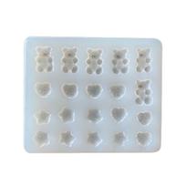 Shiny Glossy Small Love Shape Hairpin Silicone Epoxy Resin Mold DIY Keychain Pendant Jewelry for Valentine Gift Craft gray