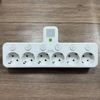 ES sieninis kištukinis adapteris 1 į kelias rozetes – su USB ir Type-C prievadais, be laido, maks. 2500W 【D】Jack*6