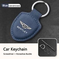 Odinė Automobilio Logotipo Raktų Grandinėlė Raktų Pakabukas Vyrams Moterims Dovanos Naujam Bentley Flying Spur Continental GT Bentayga Mulsanne mėlyna