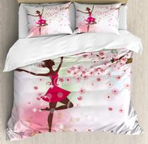 Cartoon Dancer King Queen Duvet Cover Spain Flamenco Bedding Set 3pcs Polyester Quilt Cover for Adult 70x133cm 2pcs white
