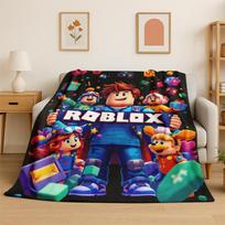 Animacinis R-Robloxs Žaidimų Žaidėjo Flanelinis Antklodė Minkštas Šiltas Mėtomasis Antklodė Miegamojo Svetainės Lovoje Kelionėms Stovyklavimui Iškylai Dovana 100x150cm