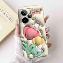 For Realme GT 7 5G 6.78  dėklas RMX5061 Animacinis panda Nauja gėlių kolekcija Minkštas silikoninis dangtelis Oppo Realme GT7 5G telefono korpusui Realme GT 7 5G gray