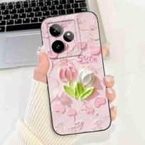 For Realme GT 7 5G 6.78  dėklas RMX5061 Animacinis panda Nauja gėlių kolekcija Minkštas silikoninis dangtelis Oppo Realme GT7 5G telefono korpusui Realme GT 7 5G gray