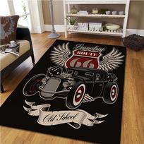 Retro Klasikinis Motociklas Automobilis Plakatas Kilimas 3D Spausdintas Kilimas Svetainės Miegamojo Kilimai Namų Dekoras Neslystantys Grindų Kilimėliai Durų Kilimėlis 40x60cm gray