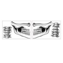 2pcs Disposable Mouth Clown Tattoo Portable Long-acting Halloween Face Tattoo Transparent Terrifying Skull Temporary Sticker juoda
