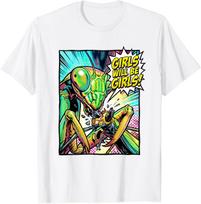 Girls Will Be Girls Pop Art Praying Mantis Bold Feminist T-Shirt 5XL įvairiaspalvis