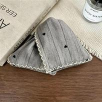 Audrey Hepburn Bow Shark Clip: Large Heart Claw for Thick Hair gray