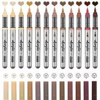 12-84 Colors Acrylic Painting Marker Waterproof Acrylic Brush Marker Professional Acrylic Marker Set DIY Coloring Art Supplies gray