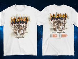 2 PUSĖS DEF LEPPARD GYVAI 2026 M. Turo Marškinėliai Balti Unisex Dydis S-5XL 1R383 XXXL gray