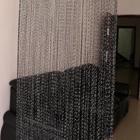 12M 3M Styginių Užuolaidų Panelės Durų Tinklelis Kabinamos Karoliukų Užuolaidos Kambario Pertvara Tinklas Width 3m * Height 2m juoda