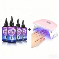 UV Resin Crystal Clear Ultraviolet Thin Epoxy Resin,Quick-Curing&Low Shrinkage UV Kit for Crafts,Jewelry Making,Casting uv purple