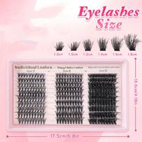 Lash Extensions Kit Spikes Lash Individuals 30/40/80D Volume Eyelash Clusters D-Curl Lash Clusters 10-18Mm Diy Eyelash Extension gray