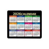 2026 m. kalendorius, stalo aksesuaras, be guminio pagrindo, lygus One Size blue