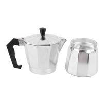 300ml 10oz 6 Cup Moka Pot Aluminum Octagonal Shape Moka Coffee Pot Portable Coffee Maker for Home Use Office Use white