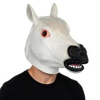 White horse head latex mask One size fits all adults balta