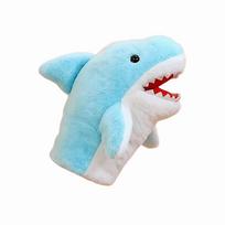 Children Gift 20Cm Size Shark Hand Puppet Cute Open Mouth Stuffed Animal Simulated Shark Cartoon Interactive Educational mėlyna