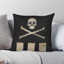 Skull & Crossbones Ultra Pillowcase Polyester Linen Velvet Printed Zip Decorative Throw Pillow Case Car Cushion Cover Wholesale 40X40CM gray