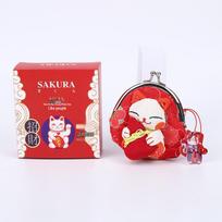 Cute Handmade Japanese Maneki-neko Children's Wallet - Perfect Girl's Birthday Gift red