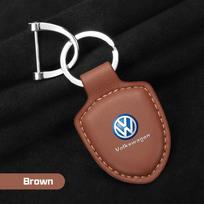 Odinė automobilio emblemos raktų pakabukas Volkswagen VW R Rline ID.3 ID4 Polo Passat B5 B7 Golf 8 Touran Caddy GTI Metalinis raktų pakabukas Jb9 brown