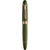 Luxury MAJOHN P140 BOCK NO.8 F/M Nib Acrylic Piston Transparent Fountain Pen Ebonite Feed Large Capacity Ink Writing Luxury Pen (as the picture,NO.8 F(0.5mm)) gray