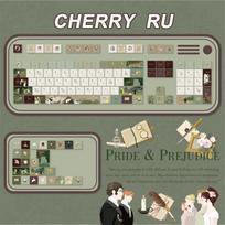 MAIMOOO Yellow Green Keycaps Pride and Prejudice Theme Moa Cherry Russian Korean PBT Beautiful Cute Customized aula Keyboard Key white