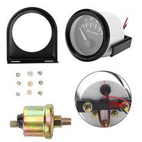 1 rinkinys 52 mm alyvos slėgio matuoklis 12 V automobiliams, sunkvežimiams, kemperiams, elektroninis matuoklis su 0–100 PSI matavimu ir vietą taupančiu dydžiu gray
