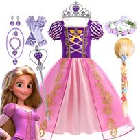 Mergaičių Rapunzel Pasakų Princesės Suknelė Kostiumas Princesės Helovino Gimtadienio Karnavalo Šventės Suknelė Vaikų Gimtadienio Suknelė 9-10T(150) pink