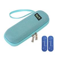 Thermometer Display Insulin Cooler Travel Case Waterproof Thermal Insulated Insulin Cooling Bag Cooling with Ice Pack žalia