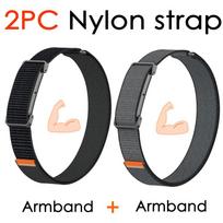 Nylon Bicep Strap for Google Fitbit Air Band Fitness Tracker Armband Breathable with Metal Case for Google Fitbit Air Accessorie Fitbit Air gray
