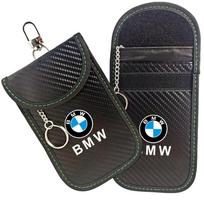 Automobilio rakto dėklas Signalų blokavimo maišelis RFID apsauginė kišenė BMW F20 G20 G30 X1 X3 X5 G05 X7 G11 F15 F16 G01 F48 Automobilio priedai black