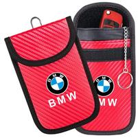 Automobilio rakto dėklas Signalų blokavimo maišelis RFID apsauginė kišenė BMW F20 G20 G30 X1 X3 X5 G05 X7 G11 F15 F16 G01 F48 Automobilio priedai red