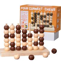 Wooden 3d Connect Four Board Game For Family Fun And Educational Play brown