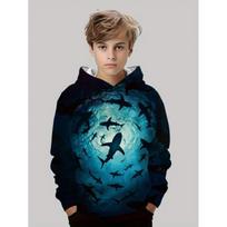 Trala Lero Tralala Hoodies Shark 3d Print Baby Boy Clothes Casual Long Sleeve Child Sweatshirt Outdoor Loose Tops Boys Clothing 120 black
