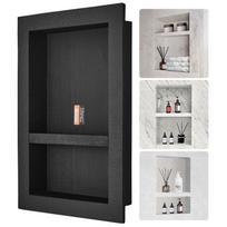 VEVOR Dušo niša paruošta plytelėms 40,64 x 60,96 cm, dviejų lentynų organizatorius, kvadratiniai kampai, sienoje įleidžiama niša