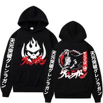 Tengen Toppa Gurren Lagann Hoodies Vyrams Moterims Gotikinė Mada Oversized Su Gobtuvu Megztiniai Puloveriai Streetwear S juoda