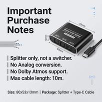 1 in 3 out Optical Audio Splitter Digital Optical Toslink Splitter 1x3 SPDIF Fiber Optic Audio Splitter Support 5.1 Dolby DTSGood product ZY-90