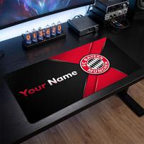 Bayern Munich Custom Large Mouse Pad, Personalized Name Text Print, Football Logo Non‑Slip Desk Mat Gaming Gift 30cmx80cm