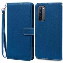 OPPO Find X2 Lite dėklas Piniginė Odinis Atverčiamas Dėklas OPPO Find X2 Lite Knygos Formos Dėklas Telefono Dėklas Coque Fundas Korpusas OPPO Find X2 Lite blue