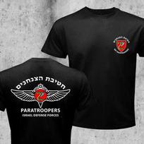 Israel Army IDF th Paratroopers Brigade Special Forces Military Unisex TShirt Short Sleeve Casual Cotton ONeck Summer Shirts 3XL black