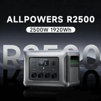 ALLPOWERS R2500 Nešiojama elektrinė stotelė 1920Wh, išplečiama iki 20 kWh LiFePO4 baterija, 2500W Saulės generatorius, skirtas namų ūkių avariniams atvejams R2500  1920Wh*/-
