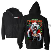 Terrifier 3 Horror Movie Merch Zip Up Jacket Hoodie Long Sleeve Streetwear Women Men Hooded Sweatshirts Clothes XL black